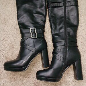 Milwaukee Performance Knee High Studded Harness Boots - size 7M Black